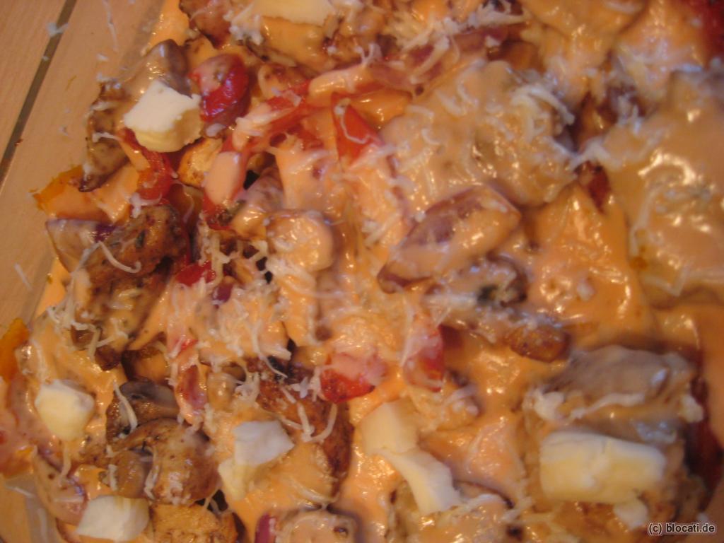 Auflauf mit Käse überbacken